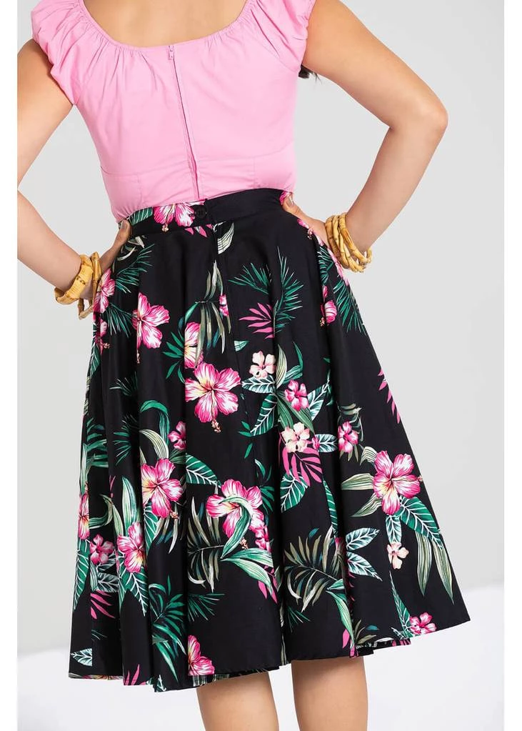 Hell Bunny Kalani 50's Swing Skirt Black