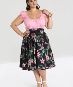 Hell Bunny Kalani 50's Swing Skirt Black