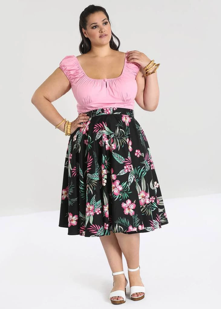 Hell Bunny Kalani 50's Swing Skirt Black