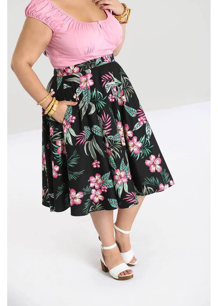 Hell Bunny Kalani 50's Swing Skirt Black