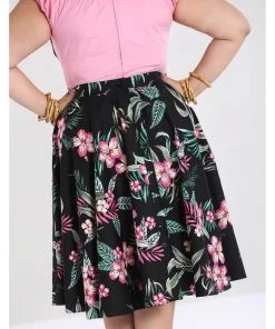 Hell Bunny Kalani 50's Swing Skirt Black