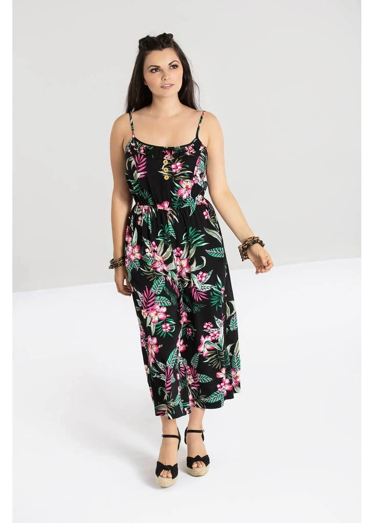 Hell Bunny Kalani 40's Jumpsuit Black New In