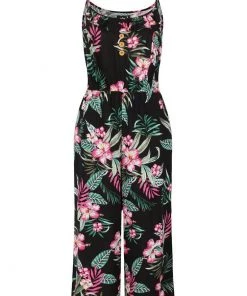 Hell Bunny Kalani 40's Jumpsuit Black New In