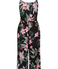 Hell Bunny Kalani 40's Jumpsuit Black New In