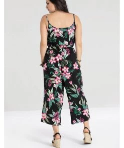 Hell Bunny Kalani 40's Jumpsuit Black New In