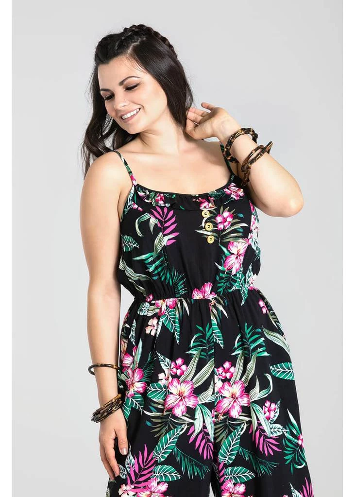 Hell Bunny Kalani 40's Jumpsuit Black New In