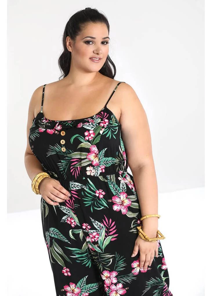 Hell Bunny Kalani 40's Jumpsuit Black New In