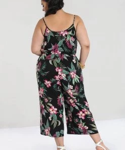 Hell Bunny Kalani 40's Jumpsuit Black New In