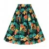 Hell Bunny Bali Jungle 50's Swing Skirt Black New In