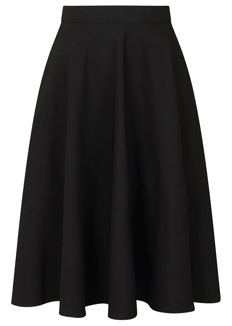 Hell Bunny Amelie 50's Swing Skirt Black New In