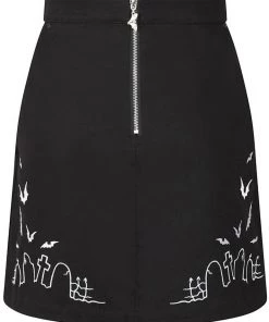 Hell Bunny Cullen Graveyard 60's Mini Skirt Black