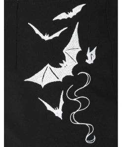 Hell Bunny Full Moon Bats Capri Trousers Black