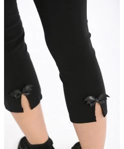 Hell Bunny Full Moon Bats Capri Trousers Black