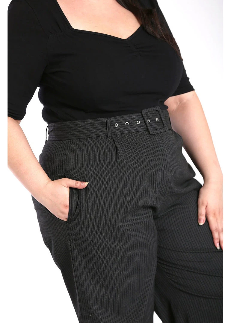 New In Hell Bunny Benny Culottes 60's Trousers Grey