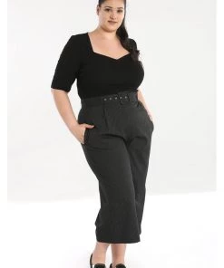 New In Hell Bunny Benny Culottes 60's Trousers Grey