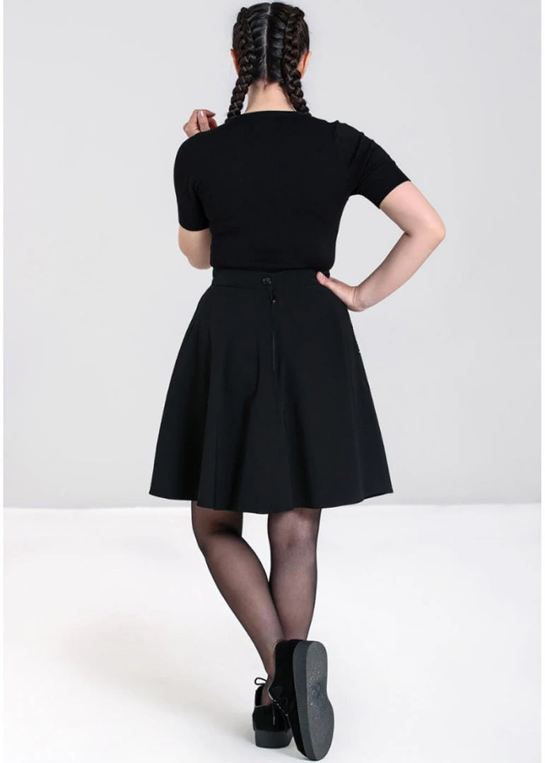 New In Hell Bunny Miss Muffet Spider Skirt Black White