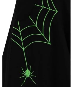 Hell Bunny Miss Muffet Spider Skirt Black Green New In