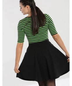 Hell Bunny Miss Muffet Spider Skirt Black Green New In