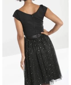 Hell Bunny Infinity Stars 50's Tulle Party Skirt Black