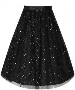 Hell Bunny Infinity Stars 50's Tulle Party Skirt Black