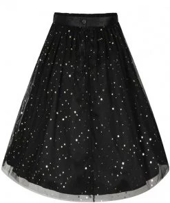 Hell Bunny Infinity Stars 50's Tulle Party Skirt Black