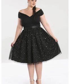 Hell Bunny Infinity Stars 50's Tulle Party Skirt Black