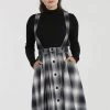 Hell Bunny Eddystone Pinafore 60's Swing Skirt Grey New In