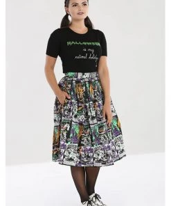 New In Hell Bunny Be Afraid Halloween 50's Swing Skirt Multi