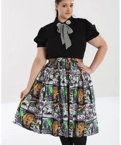 New In Hell Bunny Be Afraid Halloween 50's Swing Skirt Multi