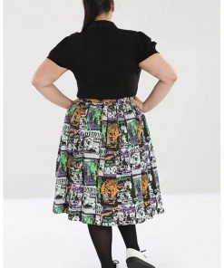 New In Hell Bunny Be Afraid Halloween 50's Swing Skirt Multi