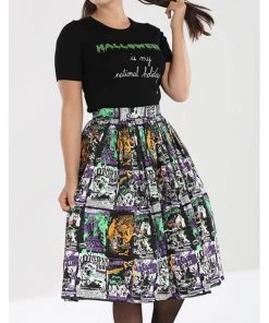 New In Hell Bunny Be Afraid Halloween 50's Swing Skirt Multi