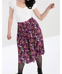 Hell Bunny Berry Crush 50's Swing Skirt Purple