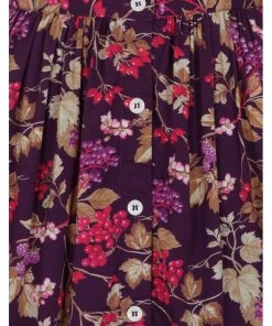 Hell Bunny Berry Crush 50's Swing Skirt Purple