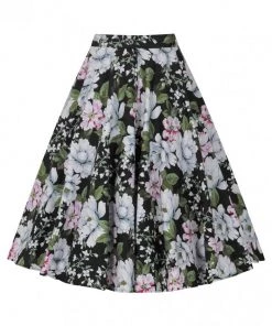 Hell Bunny Alba Swing Skirt Black New In