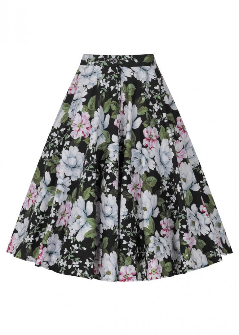 Hell Bunny Alba Swing Skirt Black New In