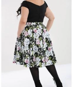 Hell Bunny Alba Swing Skirt Black New In