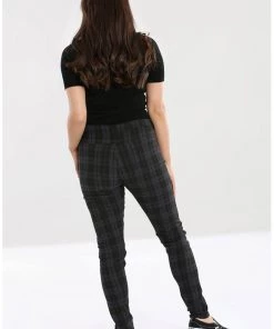 New In Hell Bunny Storm 80's Skinny Trousers Grey