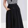 Hell Bunny Carlie 50's Swing Skirt Black New In