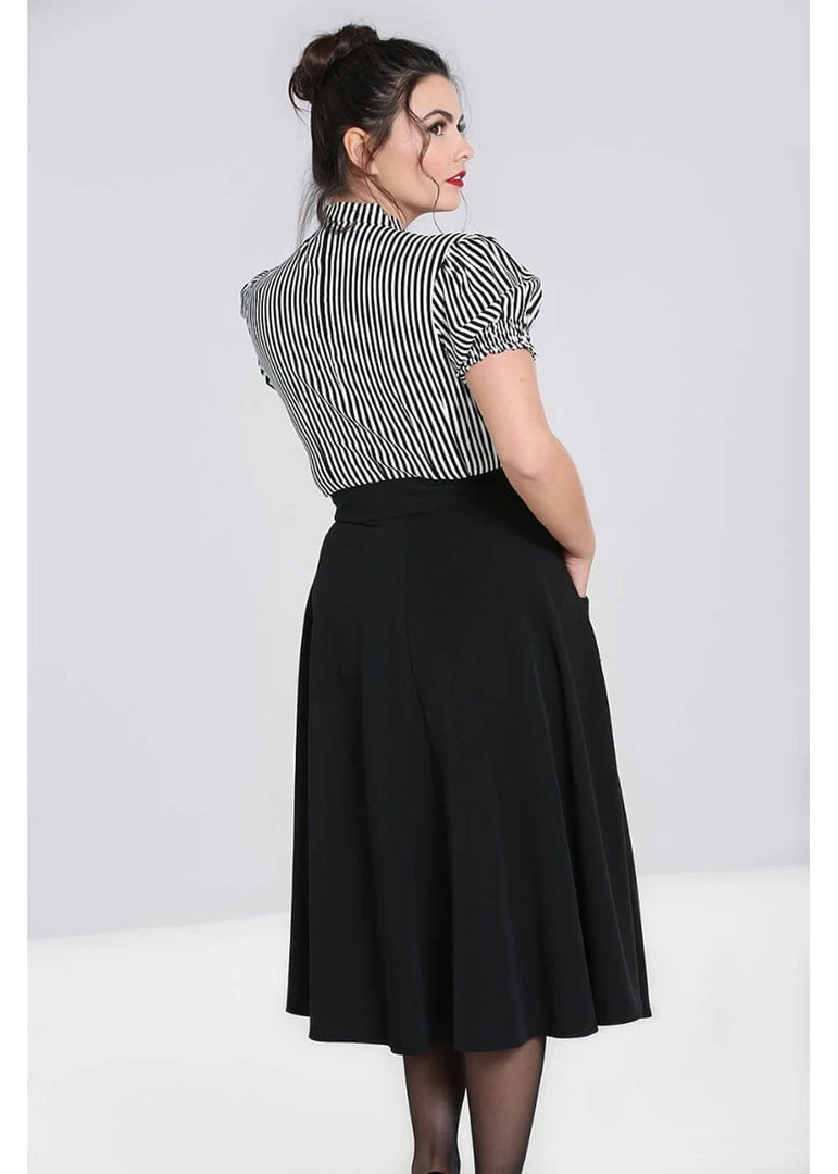 Hell Bunny Carlie 50's Swing Skirt Black New In