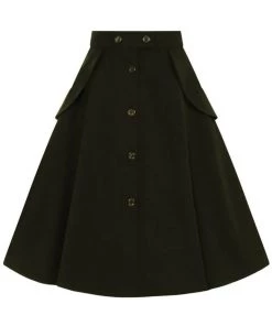 Hell Bunny Carlie 50's Swing Skirt Black New In
