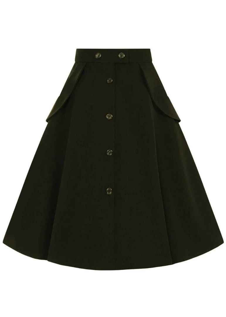 Hell Bunny Carlie 50's Swing Skirt Black New In