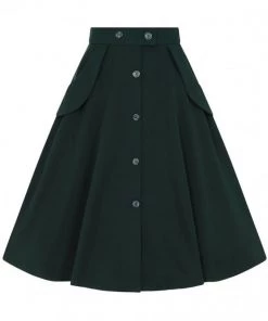 New In Hell Bunny Carlie 50's Swing Skirt Dark Green