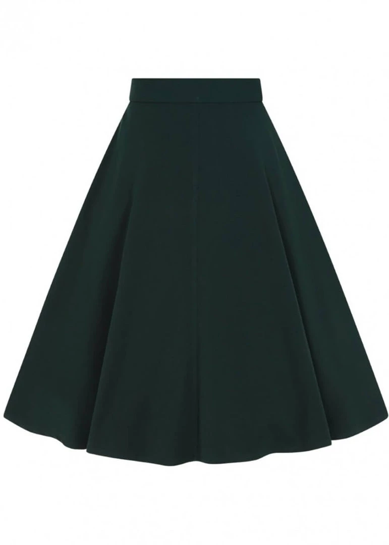 New In Hell Bunny Carlie 50's Swing Skirt Dark Green
