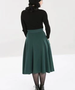 New In Hell Bunny Carlie 50's Swing Skirt Dark Green