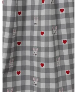 Hell Bunny Hopper Gingham 50's Swing Skirt Grey New In