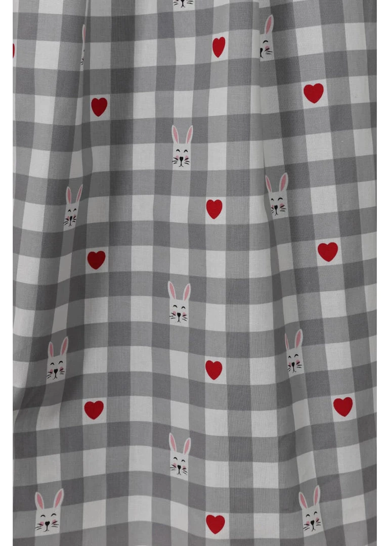 Hell Bunny Hopper Gingham 50's Swing Skirt Grey New In