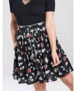 Hell Bunny Star Catcher Unicorn 60's Mini Skirt Black