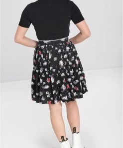 Hell Bunny Star Catcher Unicorn 60's Mini Skirt Black