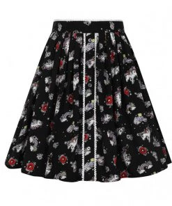 Hell Bunny Star Catcher Unicorn 60's Mini Skirt Black