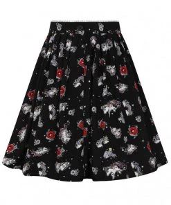 Hell Bunny Star Catcher Unicorn 60's Mini Skirt Black